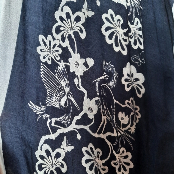 Florence Broadhurst Blue Egrets High Low Kimono OS - Picture 6 of 6